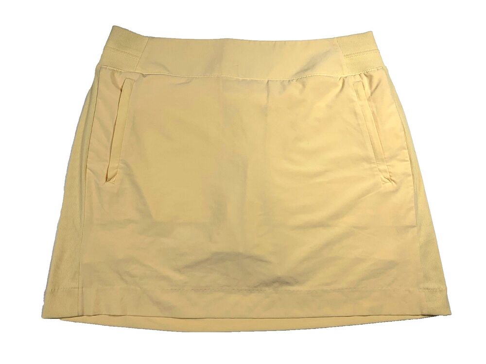 Athleta Brooklyn 16” Golf Tennis Skirt Skort Butter Yellow Women’s 12